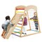 Adjustable 6-in-1 Wooden Jungle Gym with Slide Monkey Bars and Climbing Features